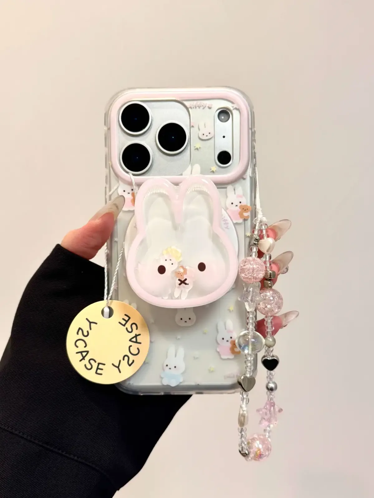 Miffy Kawaii Clear Case with 3D Bunny Grip for iPhone 17 16 15 14 13 Pro Max — MagSafe