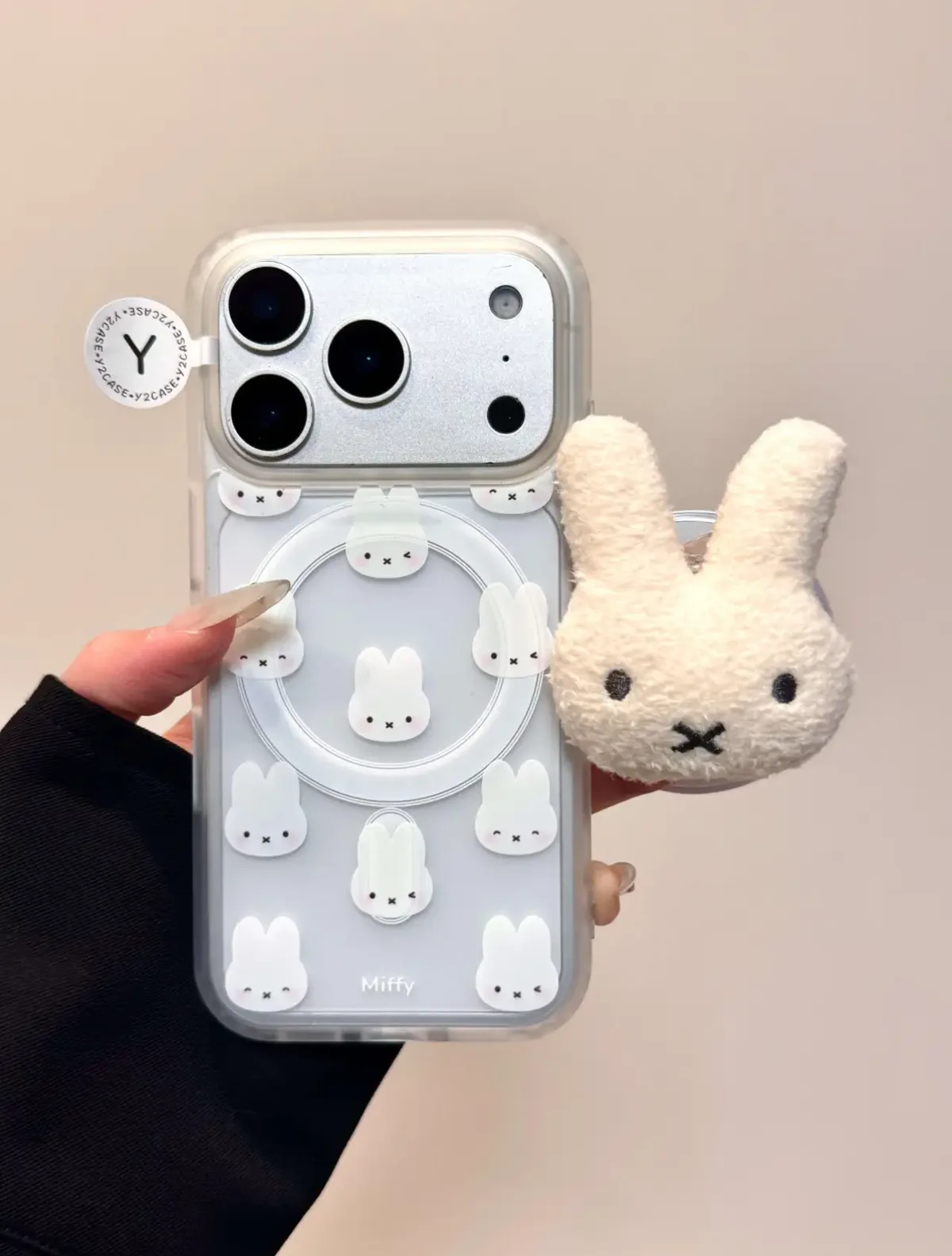 Miffy Plush Bunny Grip Phone Case for iPhone 17 16 15 14 13 Pro Max — MagSafe
