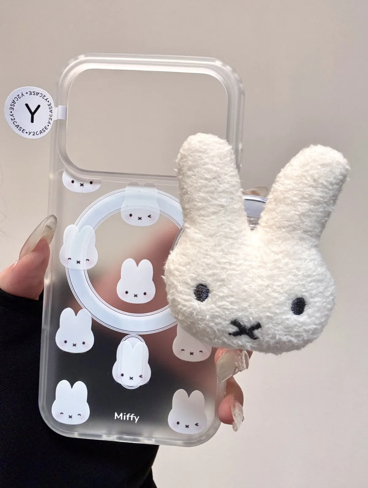 Miffy Plush Bunny Grip Phone Case for iPhone 17 16 15 14 13 Pro Max — MagSafe