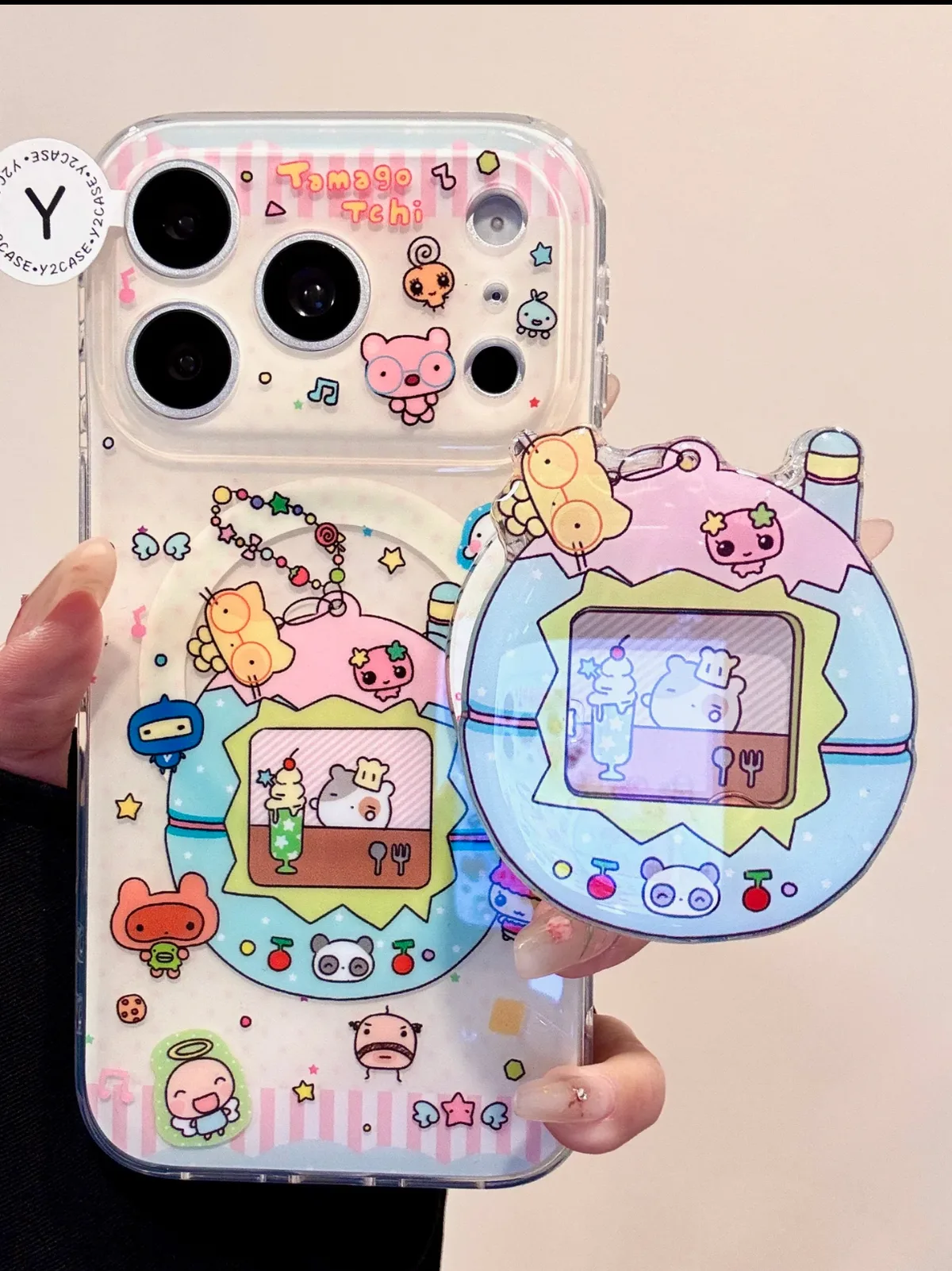 Tomago Tchi Cute Kawaii Clear Phone Case for iPhone 17 16 15 14 13 Pro Max