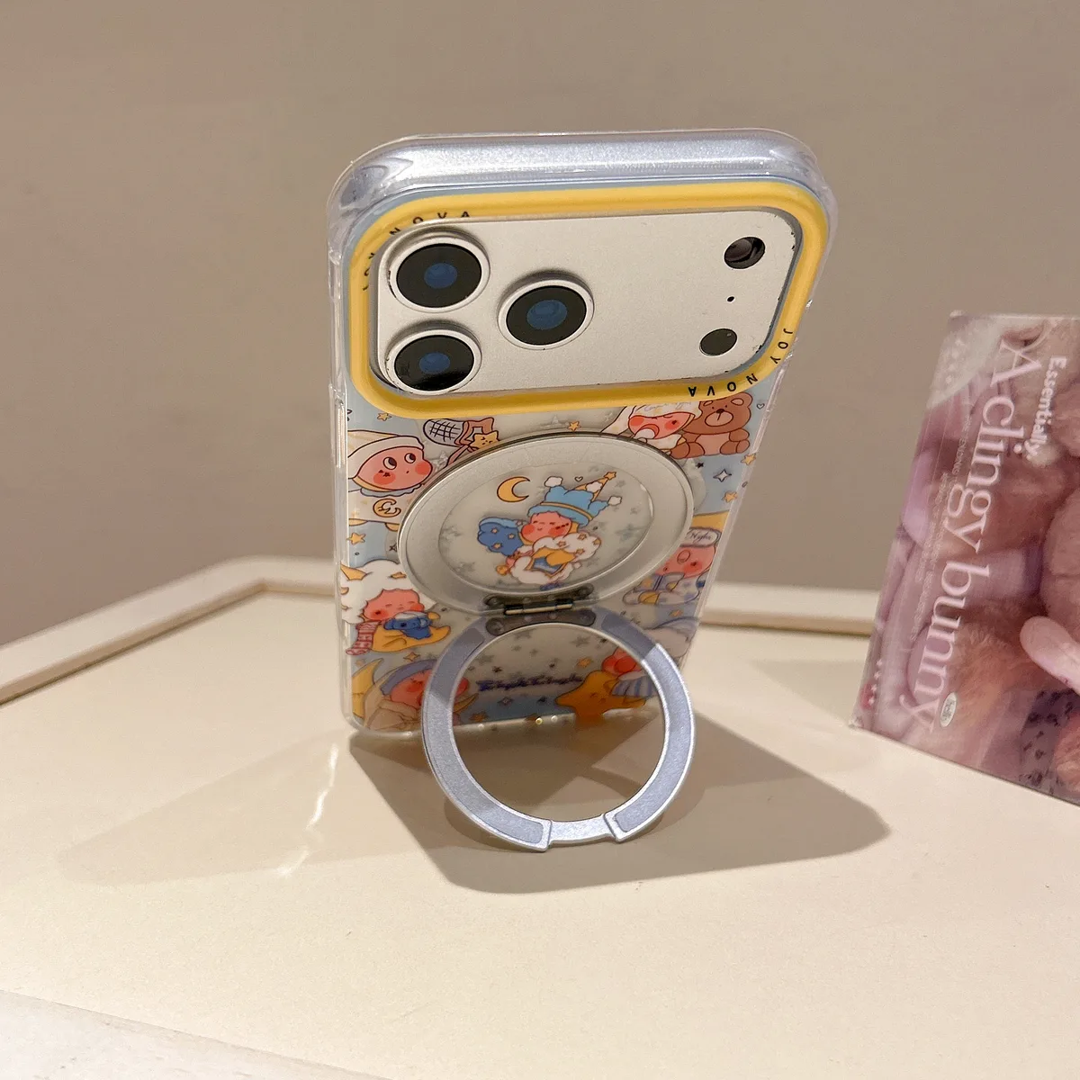 Twinkle Twinkle Star Clear Phone Case with Ring Stand for iPhone 17 16 15 14 13 Pro Max