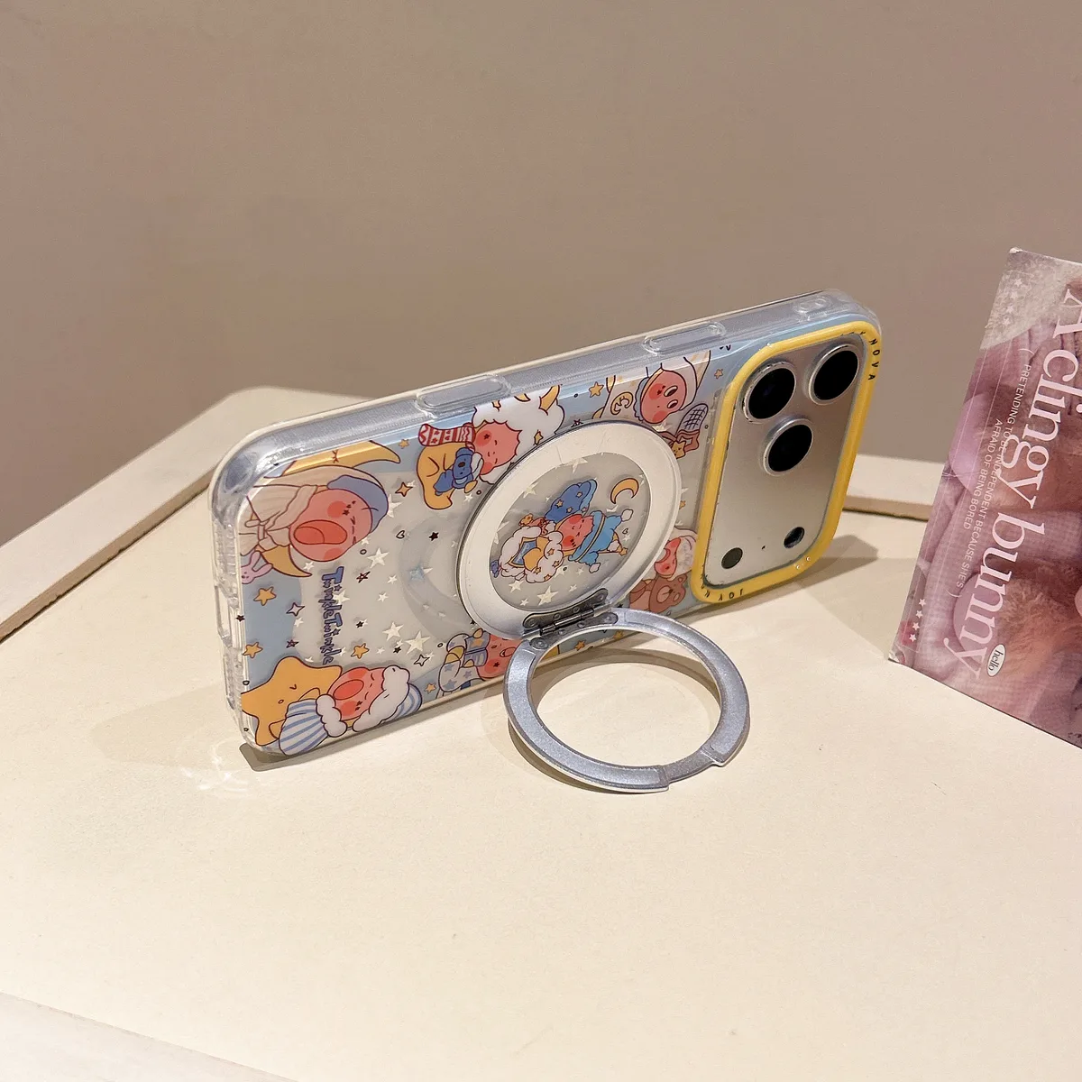 Twinkle Twinkle Star Clear Phone Case with Ring Stand for iPhone 17 16 15 14 13 Pro Max