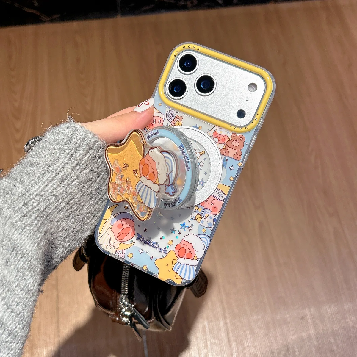 Twinkle Twinkle Star Clear Phone Case with Ring Stand for iPhone 17 16 15 14 13 Pro Max — MagSafe