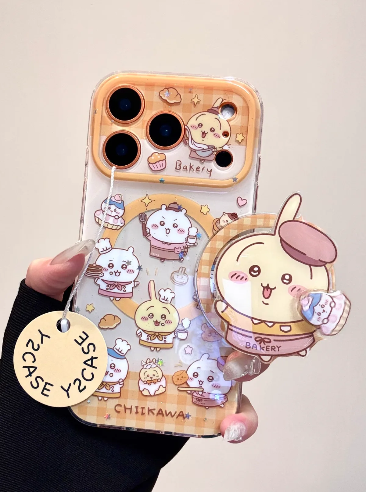 Chiikawa Bakery Clear iPhone 17 16 15 14 13 Pro Max Case with Cute Charm