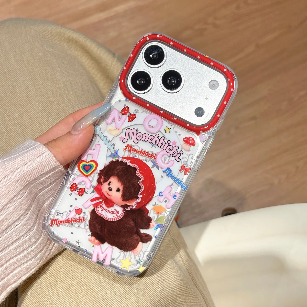Monchhichi Cute Doll iPhone 17 16 15 14 13 Pro Max Clear Charm Phone Case