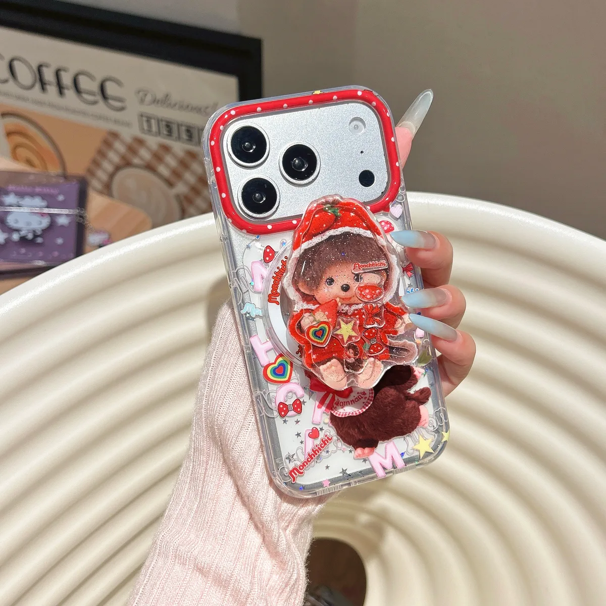 Monchhichi Cute Doll iPhone 17 16 15 14 13 Pro Max Clear Charm Phone Case