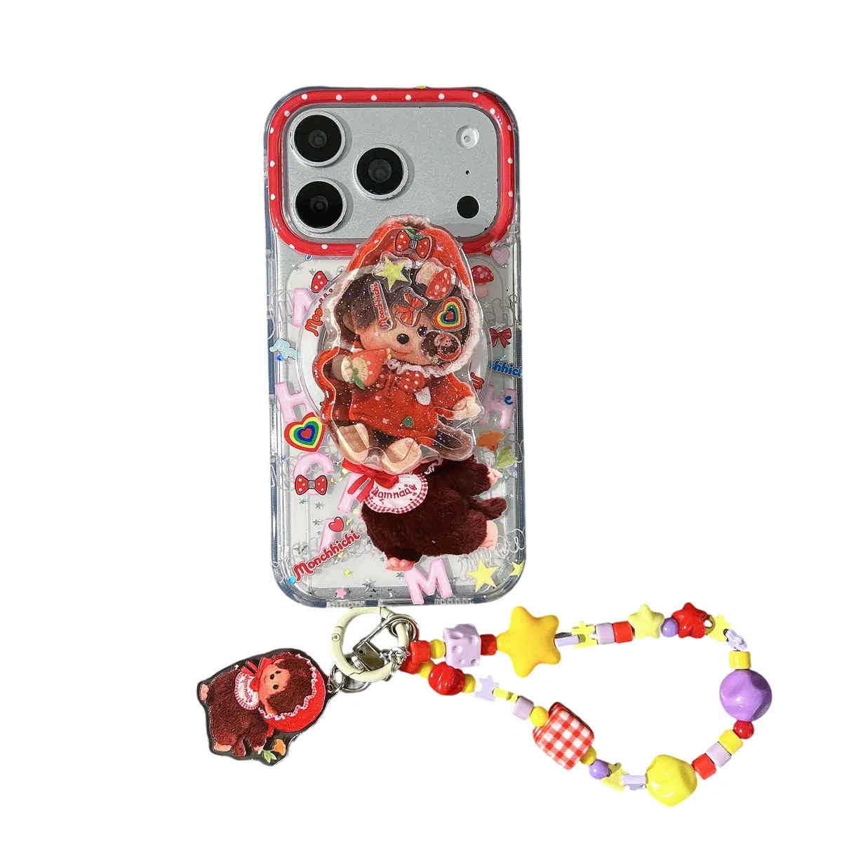 Monchhichi Cute Doll iPhone 17 16 15 14 13 Pro Max Clear Charm Phone Case