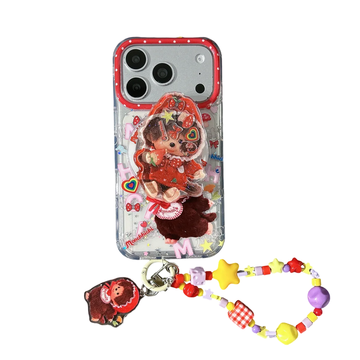 Monchhichi Cute Doll iPhone 17 16 15 14 13 Pro Max Clear Charm Phone Case