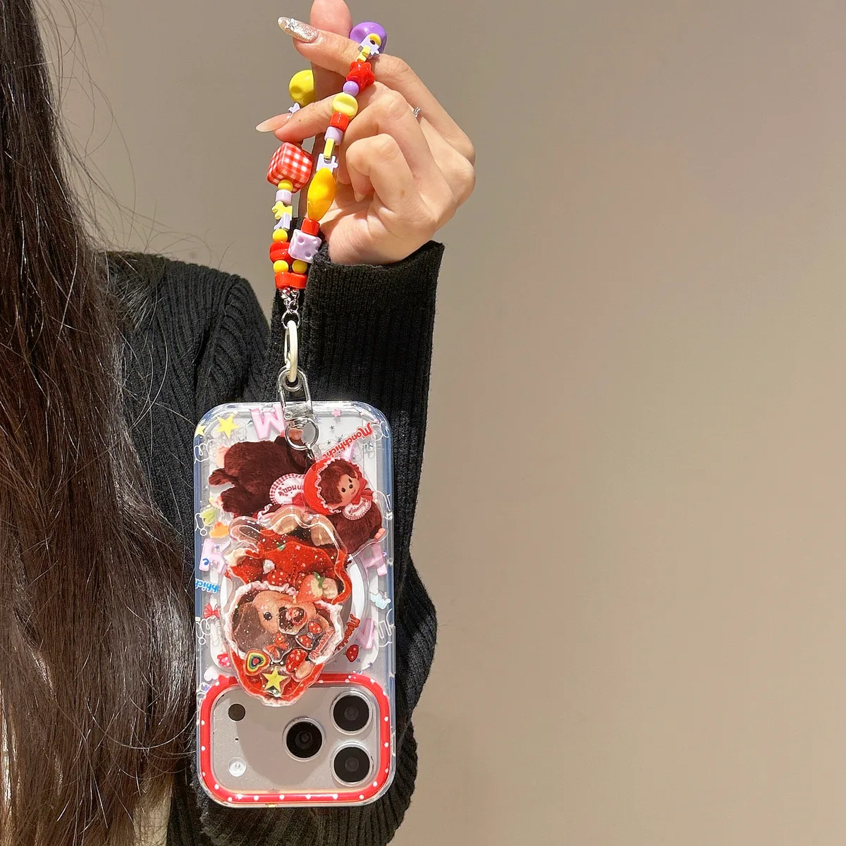 Monchhichi Cute Doll iPhone 17 16 15 14 13 Pro Max Clear Charm Phone Case