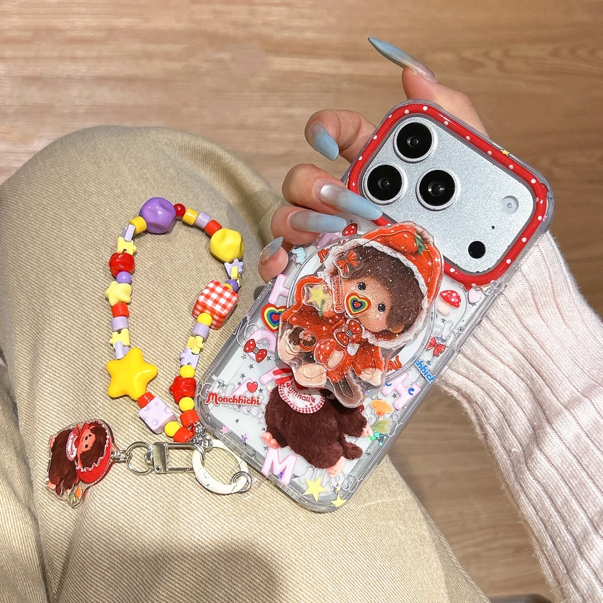 Monchhichi Cute Doll iPhone 17 16 15 14 13 Pro Max Clear Charm Phone Case