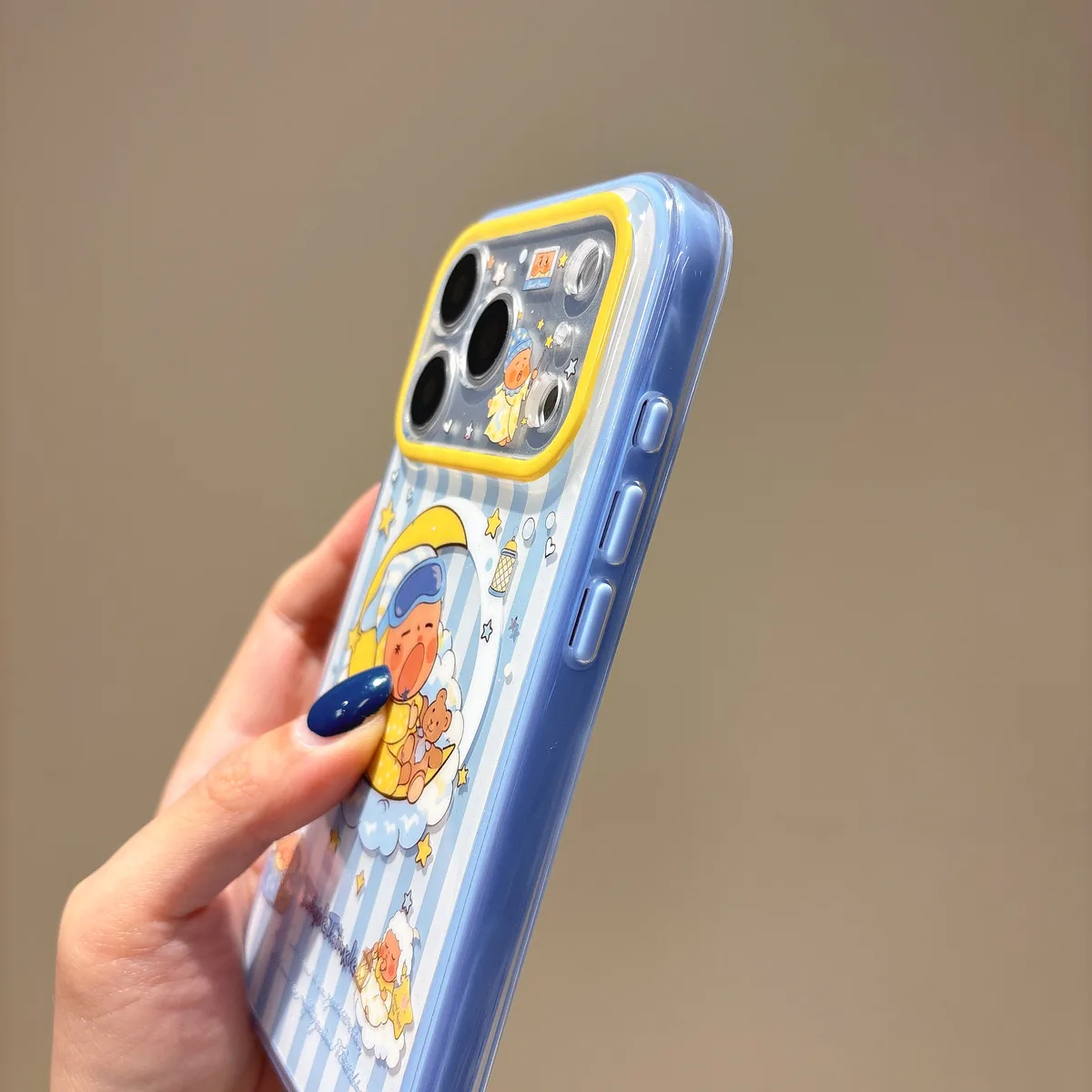 Y2K Kawaii Dreamy Moon Baby Phone Charm Case for iPhone 17 16 15 14 13 Pro Max