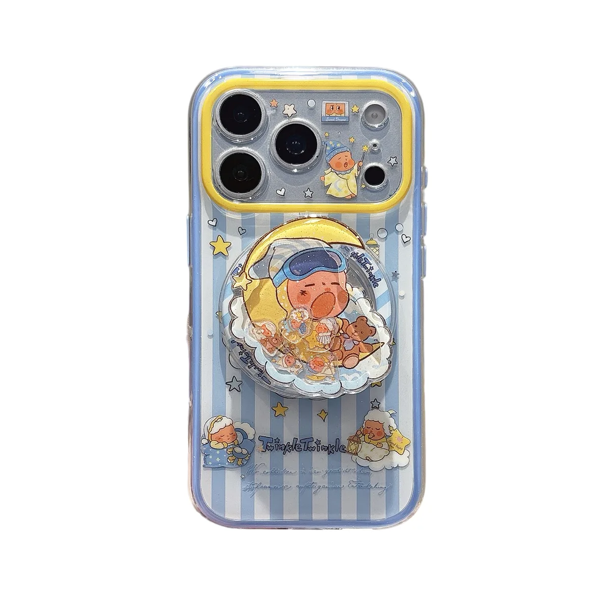 Y2K Kawaii Dreamy Moon Baby Phone Charm Case for iPhone 17 16 15 14 13 Pro Max