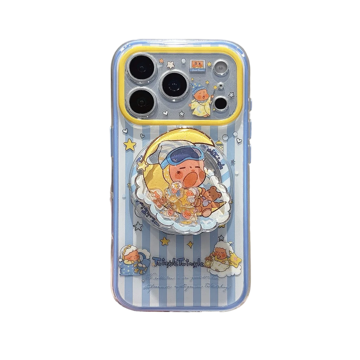 Y2K Kawaii Dreamy Moon Baby Phone Charm Case for iPhone 17 16 15 14 13 Pro Max