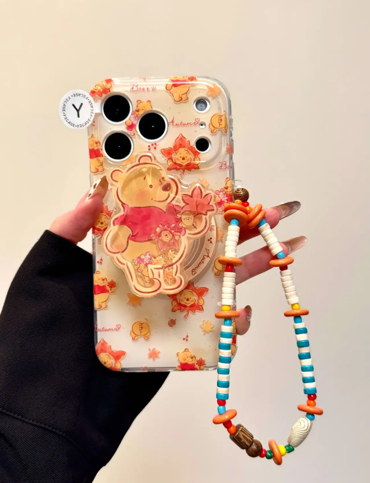 Winnie the Pooh Kawaii Autumn Bear Clear Phone Case for iPhone 17 16 15 14 13 Pro Max — MagSafe