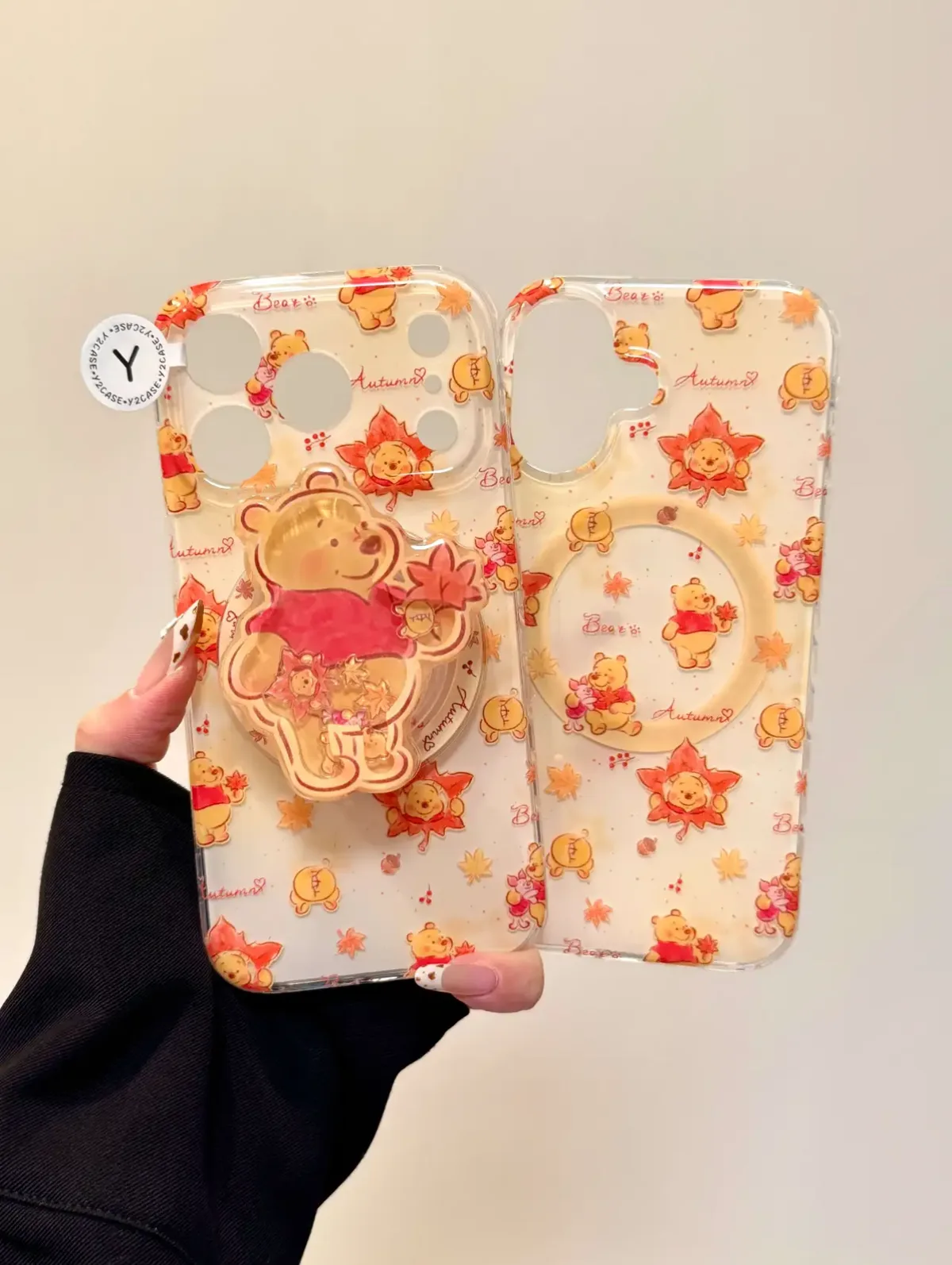Winnie the Pooh Kawaii Autumn Bear Clear Phone Case for iPhone 17 16 15 14 13 Pro Max — MagSafe