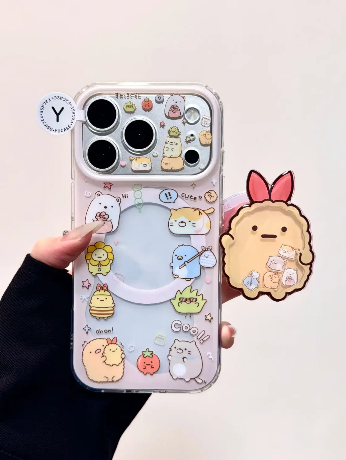 Sumikko Gurashi Kawaii Sumikko Friends Clear Phone Case with Bunny Charm for iPhone 17 16 15 14 13 Pro Max — MagSafe
