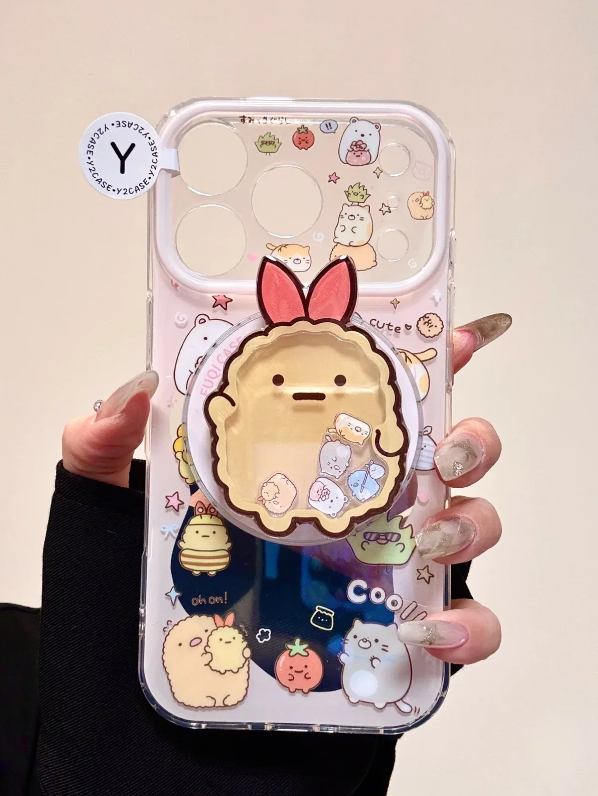 Sumikko Gurashi Kawaii Sumikko Friends Clear Phone Case with Bunny Charm for iPhone 17 16 15 14 13 Pro Max — MagSafe