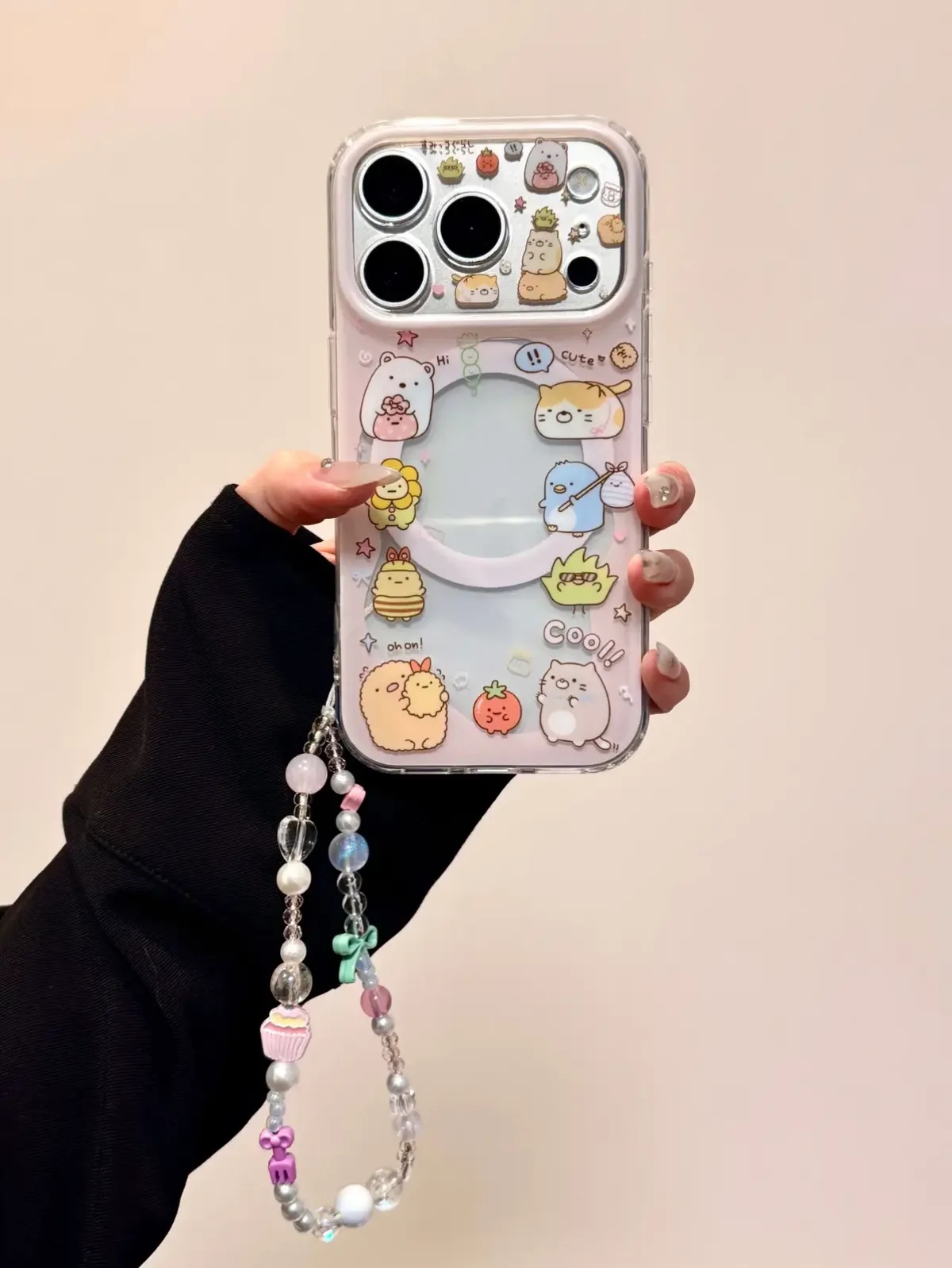 Sumikko Gurashi Kawaii Sumikko Friends Clear Phone Case with Bunny Charm for iPhone 17 16 15 14 13 Pro Max — MagSafe