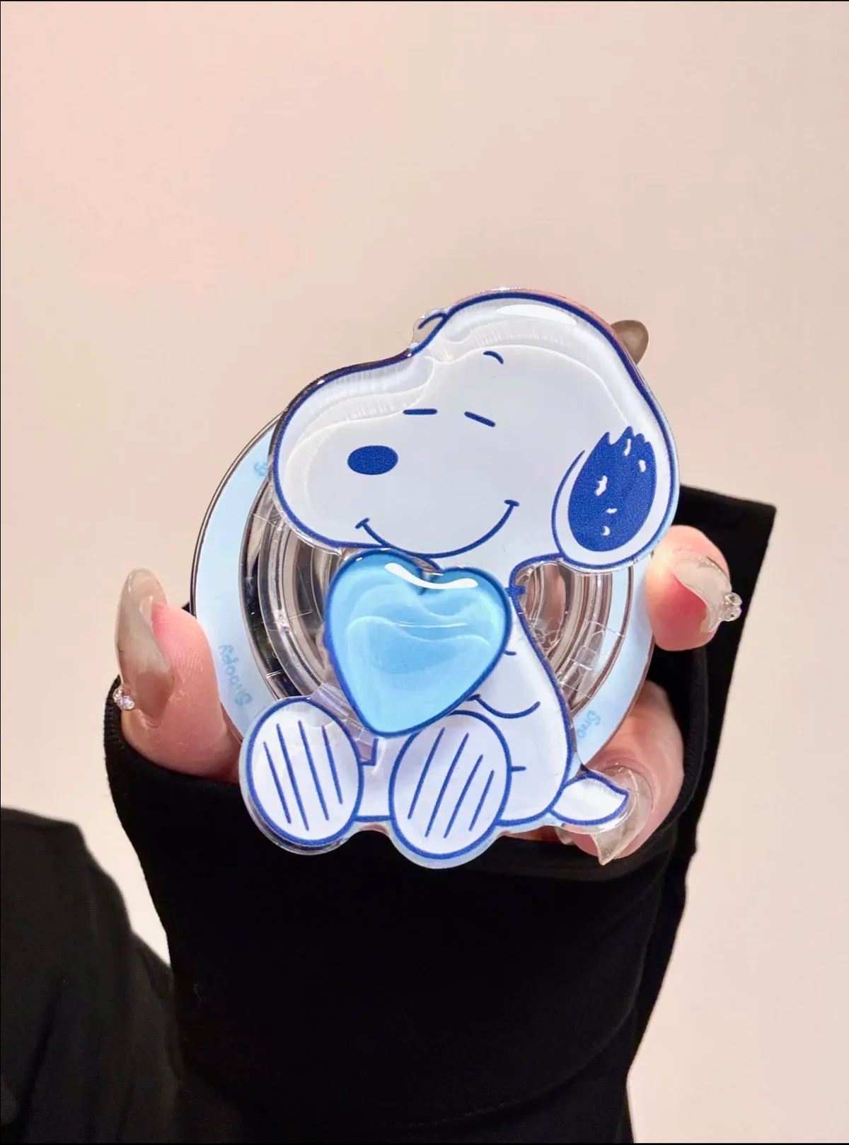 Snoopy Blue Heart Clear Phone Case for iPhone 17 16 15 14 13 Pro Max — MagSafe