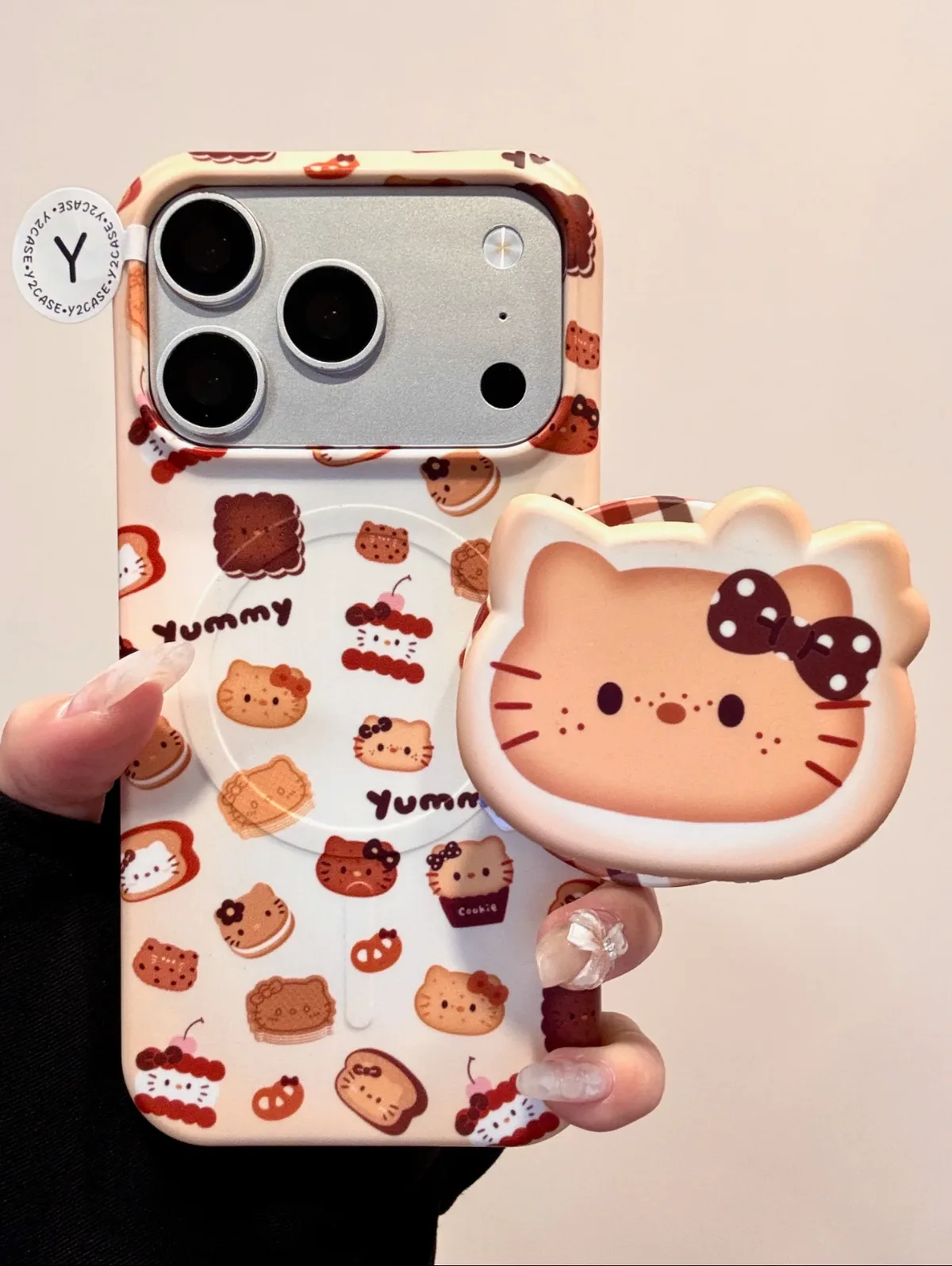 Sanrio Hello Kitty Yummy Cookie iPhone 17 16 15 14 13 Pro Max Case with 3D Grip