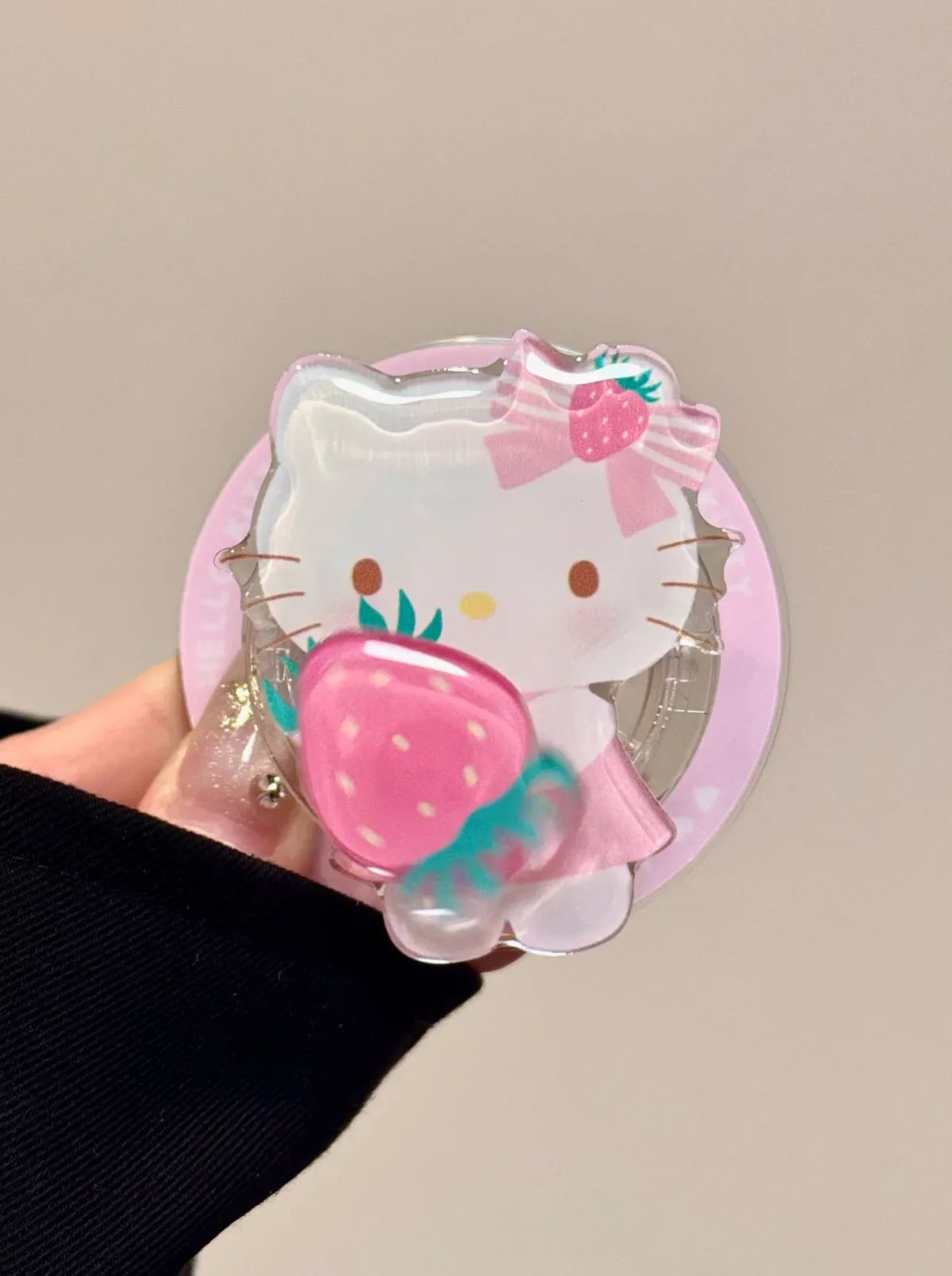 Hello Kitty Strawberry MagSafe Clear Pink Phone Case for iPhone 17 16 15 14 13 Pro Max