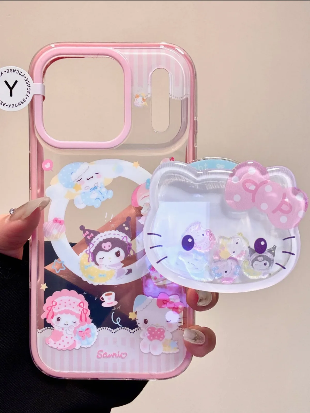 Sanrio Hello Kitty 3D Bow Pink Clear iPhone 17 16 15 14 13 Pro Max Case