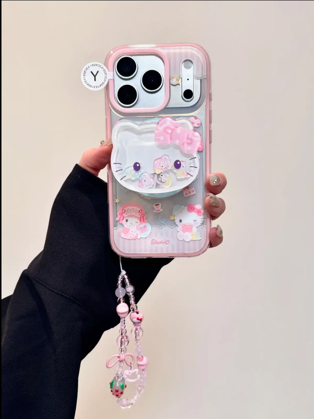 Sanrio Hello Kitty 3D Bow Pink Clear iPhone 17 16 15 14 13 Pro Max Case — MagSafe