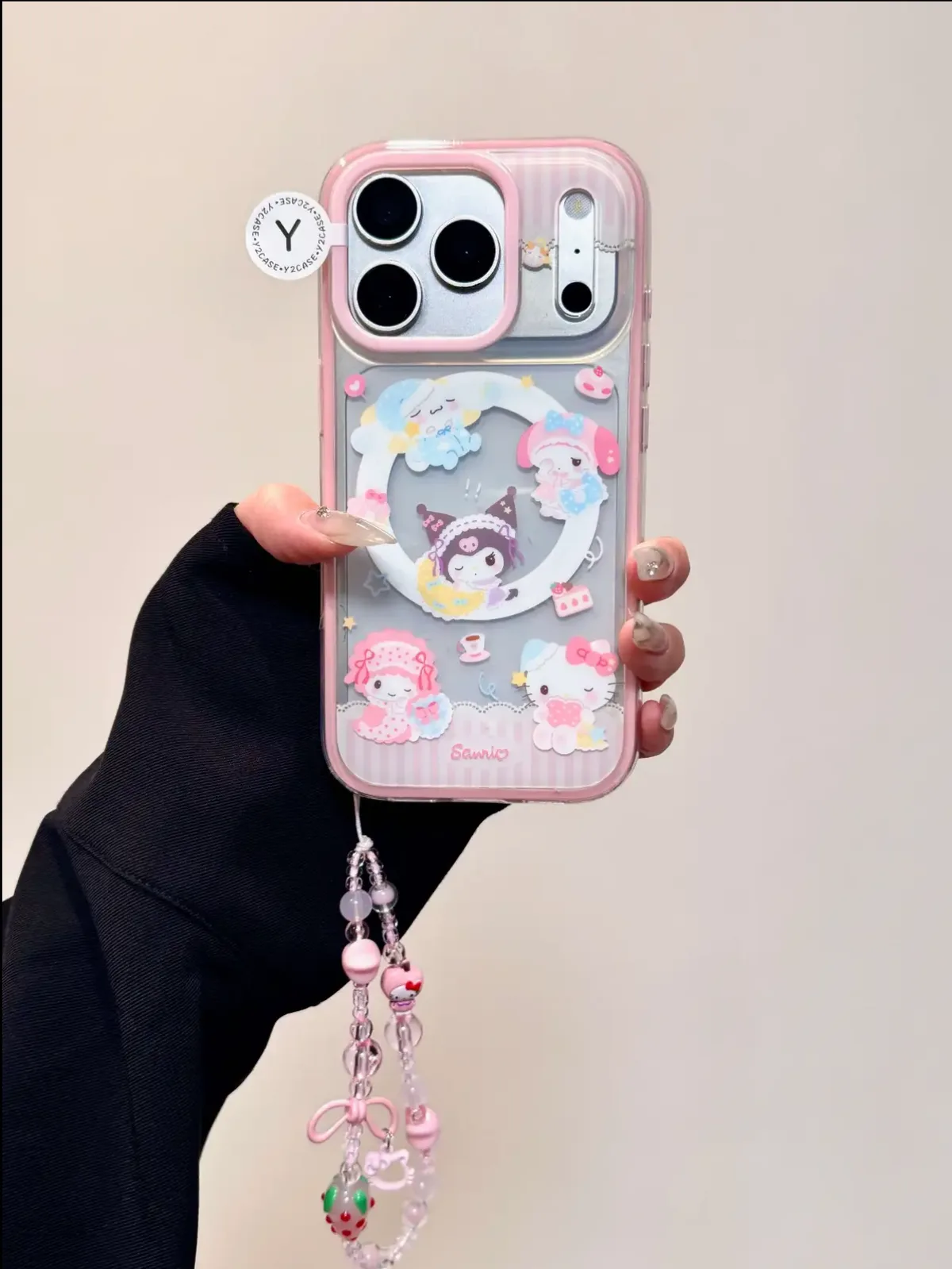 Sanrio Hello Kitty 3D Bow Pink Clear iPhone 17 16 15 14 13 Pro Max Case — MagSafe