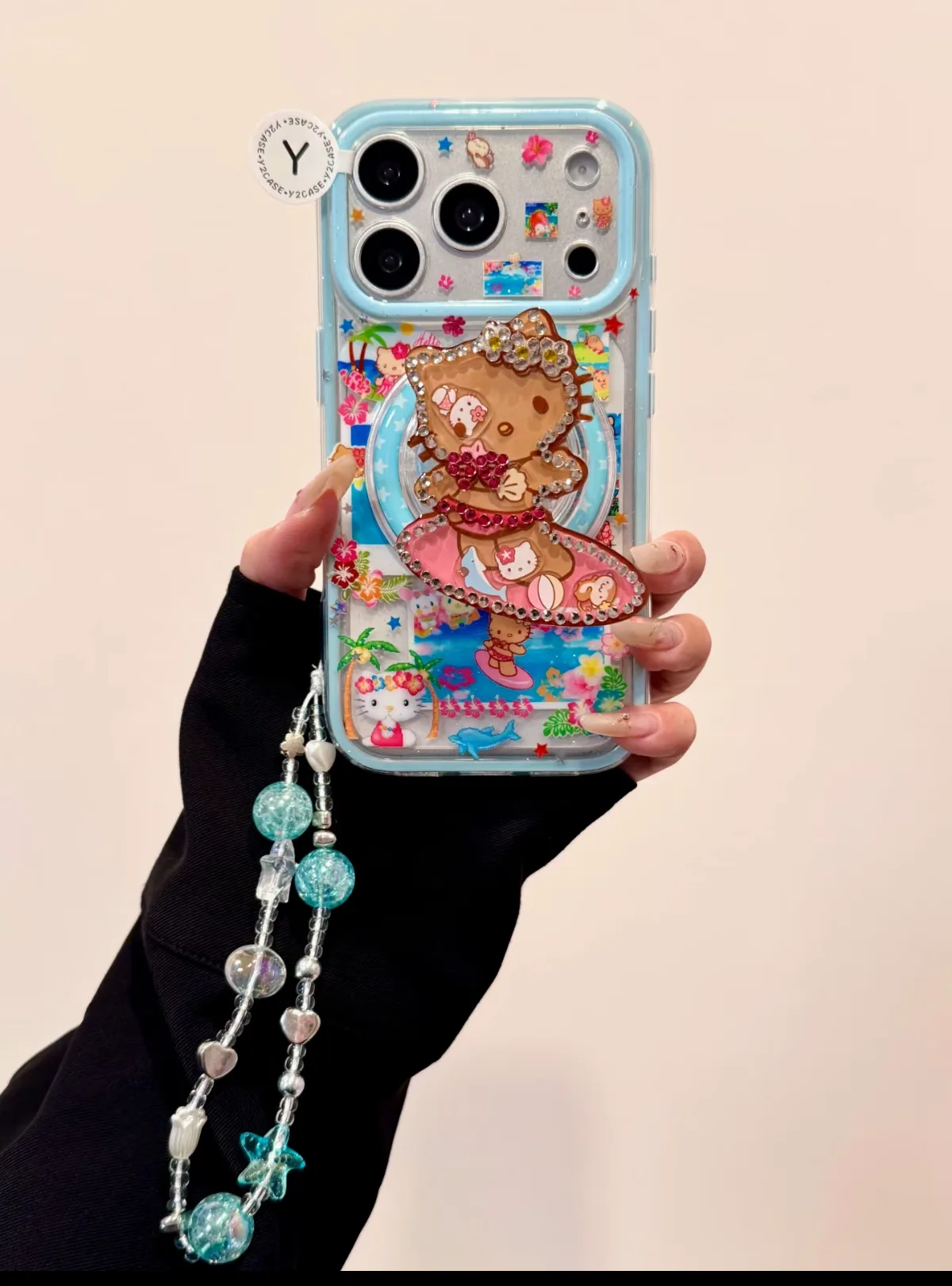 Sanrio Hello Kitty iPhone 17 16 15 14 13 Pro Max Clear Kawaii Case with Charm — MagSafe
