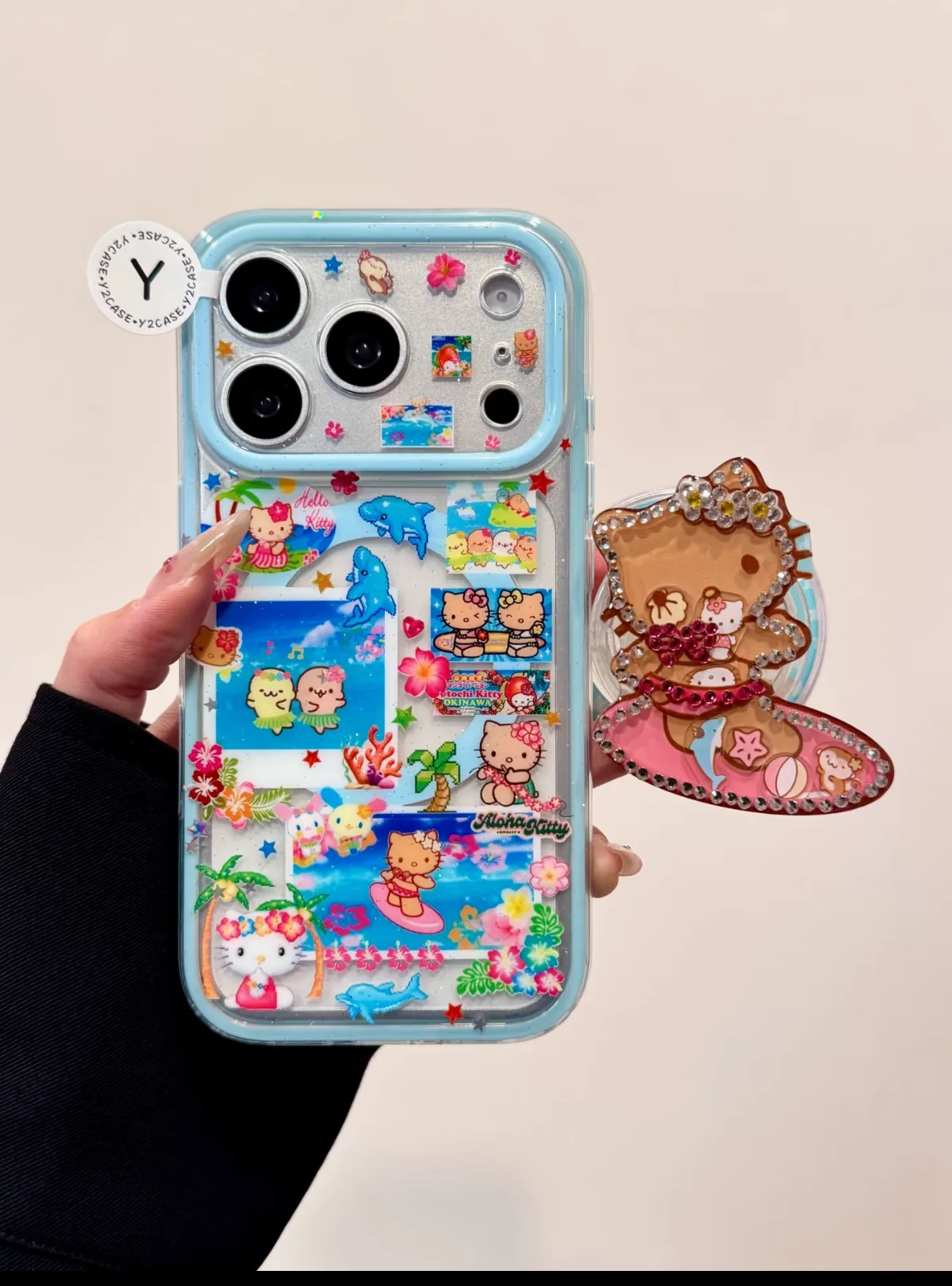 Sanrio Hello Kitty iPhone 17 16 15 14 13 Pro Max Clear Kawaii Case with Charm — MagSafe