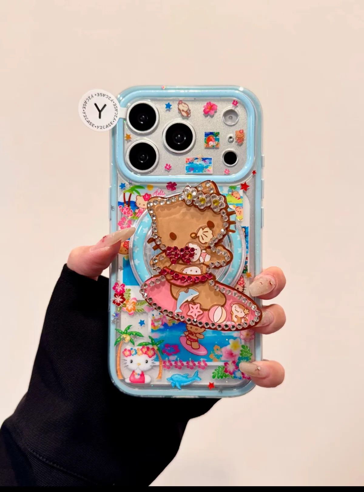 Sanrio Hello Kitty iPhone 17 16 15 14 13 Pro Max Clear Kawaii Case with Charm — MagSafe