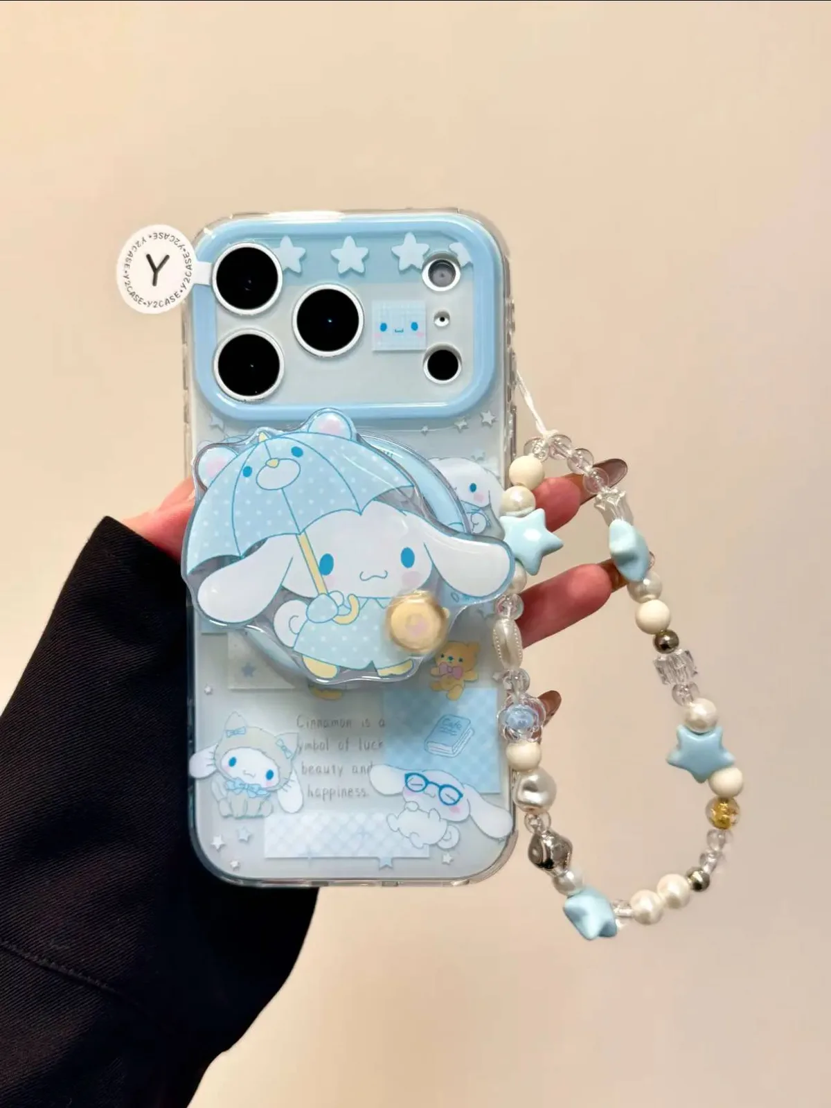 Sanrio Cinnamoroll 3D Charm Clear Phone Case for iPhone 17 16 15 14 13 Pro Max