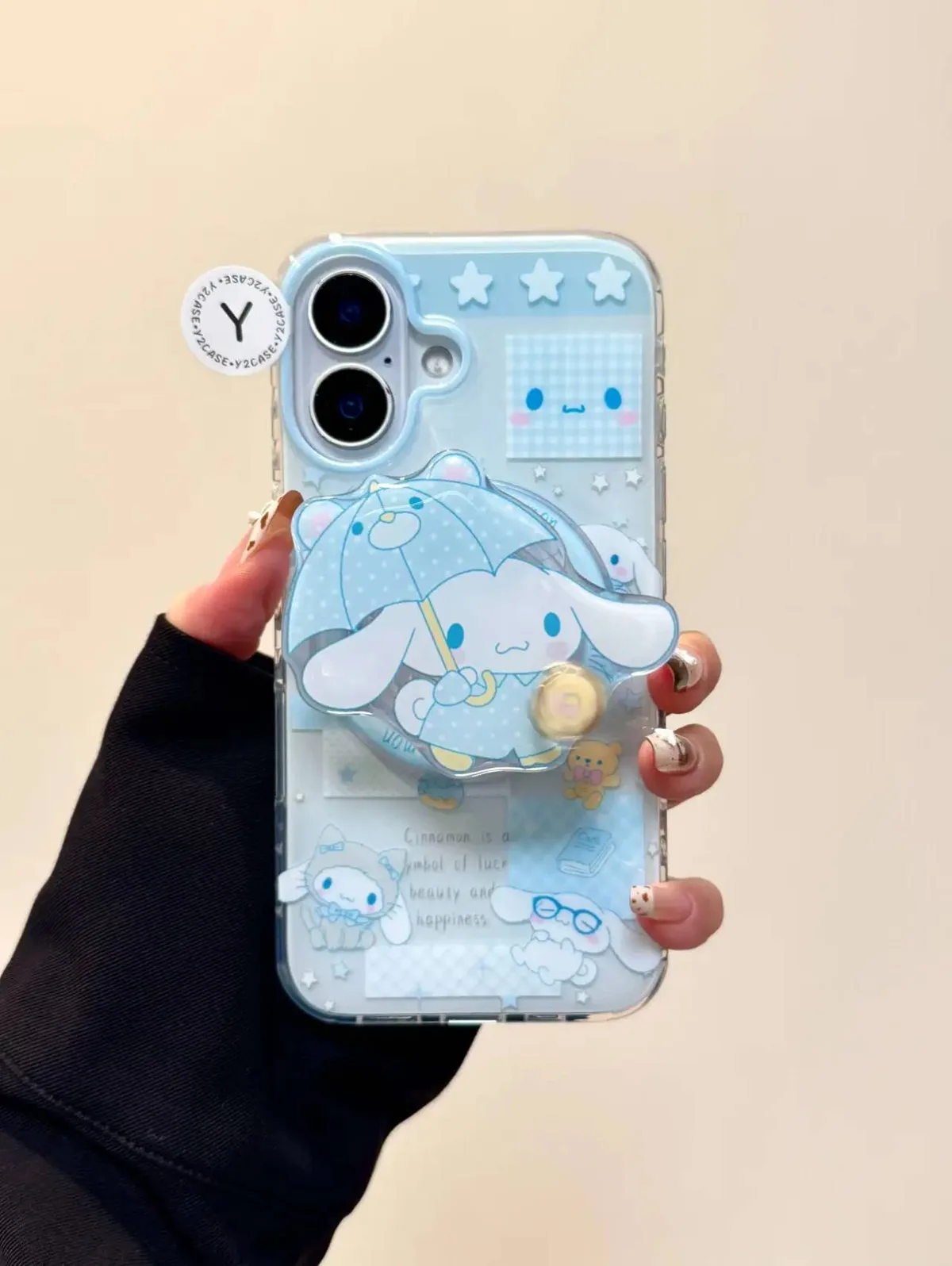 Sanrio Cinnamoroll 3D Charm Clear Phone Case for iPhone 17 16 15 14 13 Pro Max