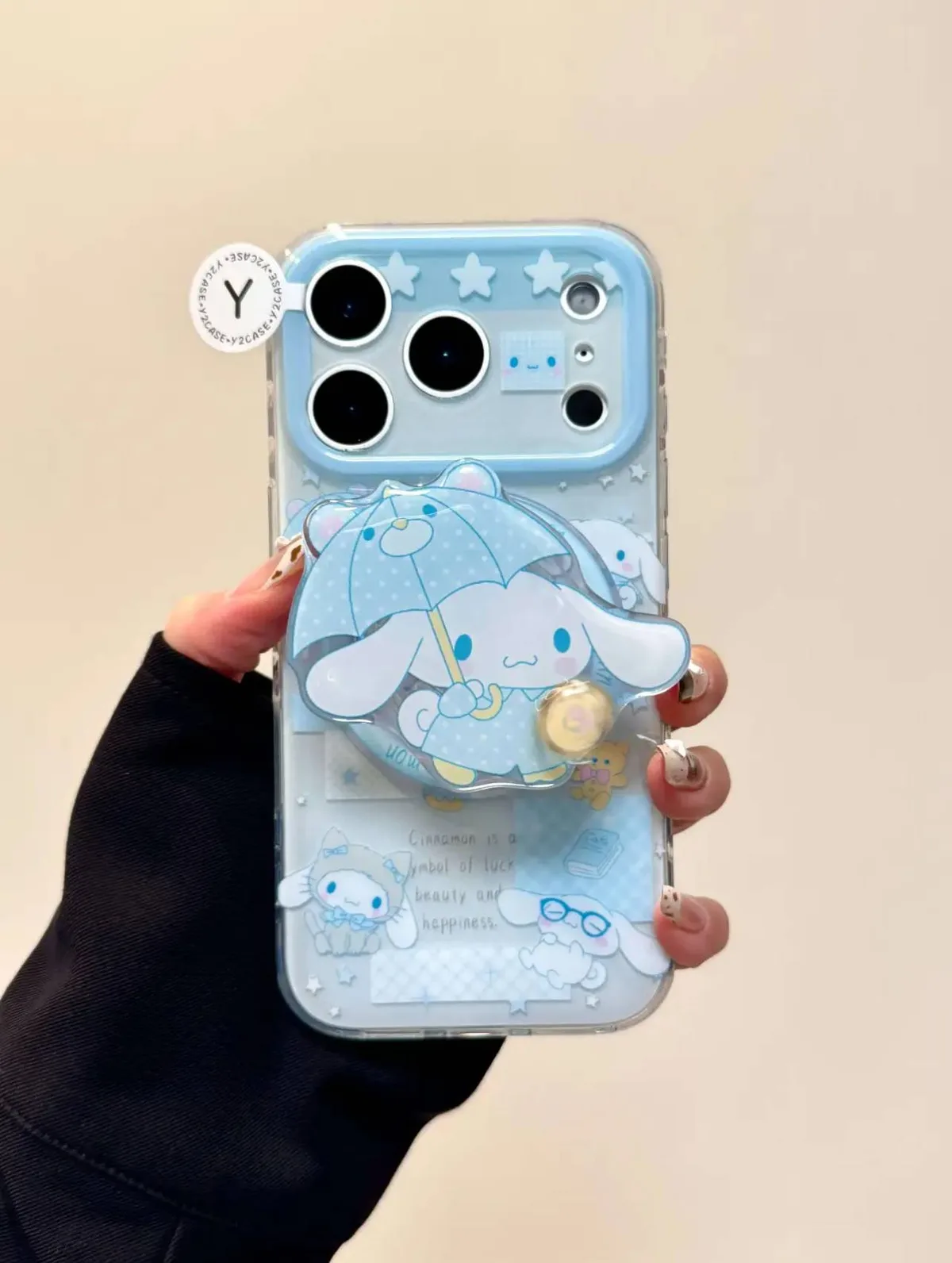 Sanrio Cinnamoroll 3D Charm Clear Phone Case for iPhone 17 16 15 14 13 Pro Max