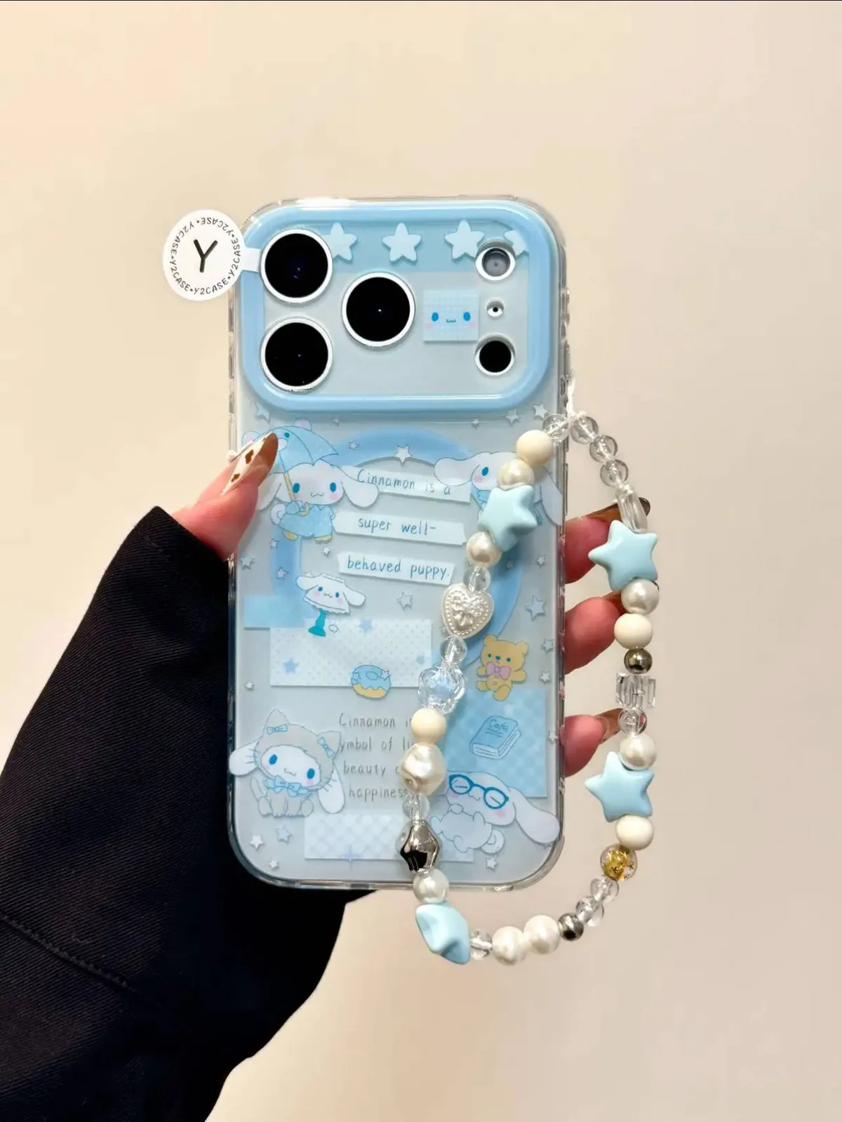 Sanrio Cinnamoroll 3D Charm Clear Phone Case for iPhone 17 16 15 14 13 Pro Max