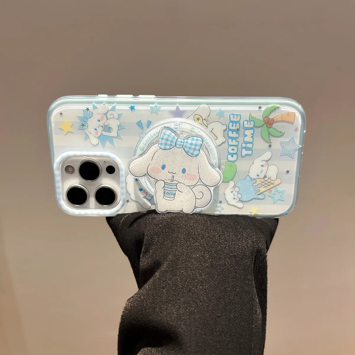 Sanrio Cinnamoroll Coffee Time Case with Charm Strap for iPhone 17 16 15 14 13 Pro Max