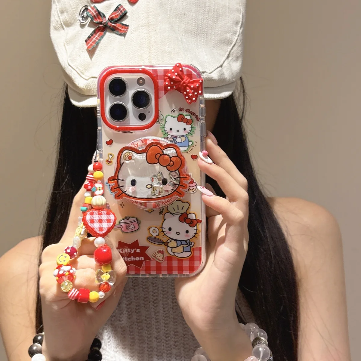 Sanrio Hello Kitty Kitchen Clear iPhone 17 16 15 14 13 Pro Max Bow Phone Case — MagSafe