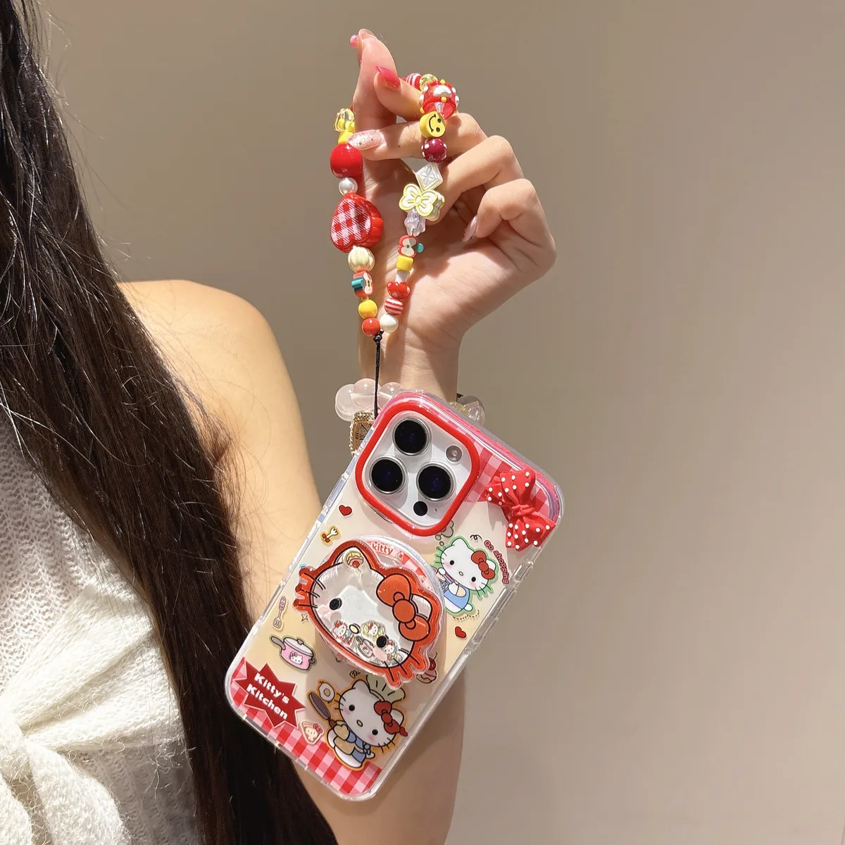 Sanrio Hello Kitty Kitchen Clear iPhone 17 16 15 14 13 Pro Max Bow Phone Case — MagSafe