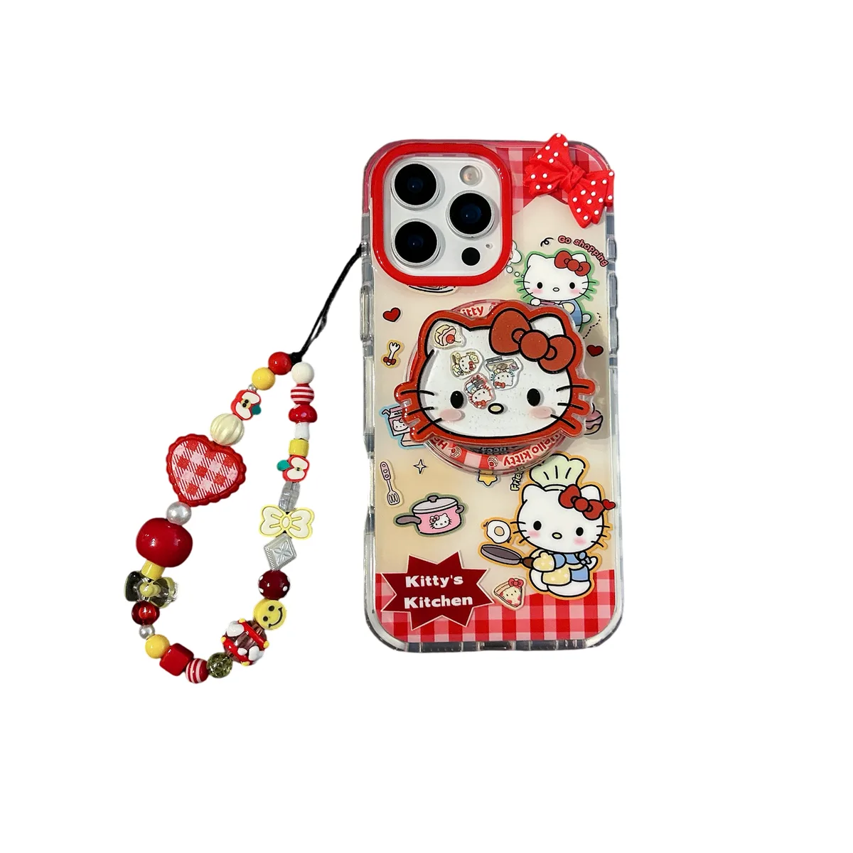 Sanrio Hello Kitty Kitchen Clear iPhone 17 16 15 14 13 Pro Max Bow Phone Case — MagSafe