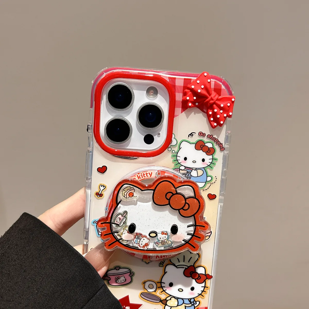 Sanrio Hello Kitty Kitchen Clear iPhone 17 16 15 14 13 Pro Max Bow Phone Case — MagSafe