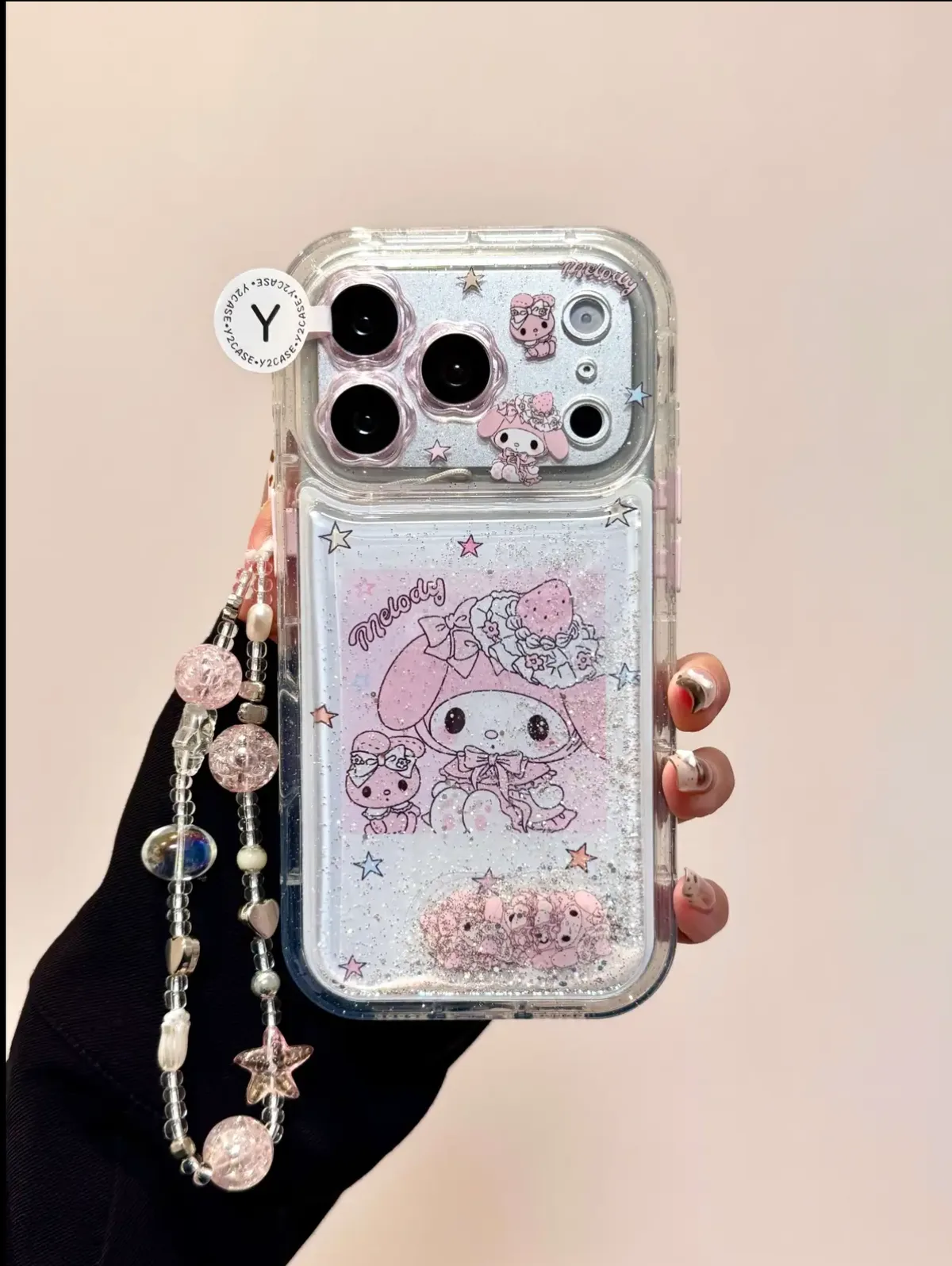Sanrio My Melody Glitter Clear Phone Case for iPhone 17 16 15 14 13 Pro Max