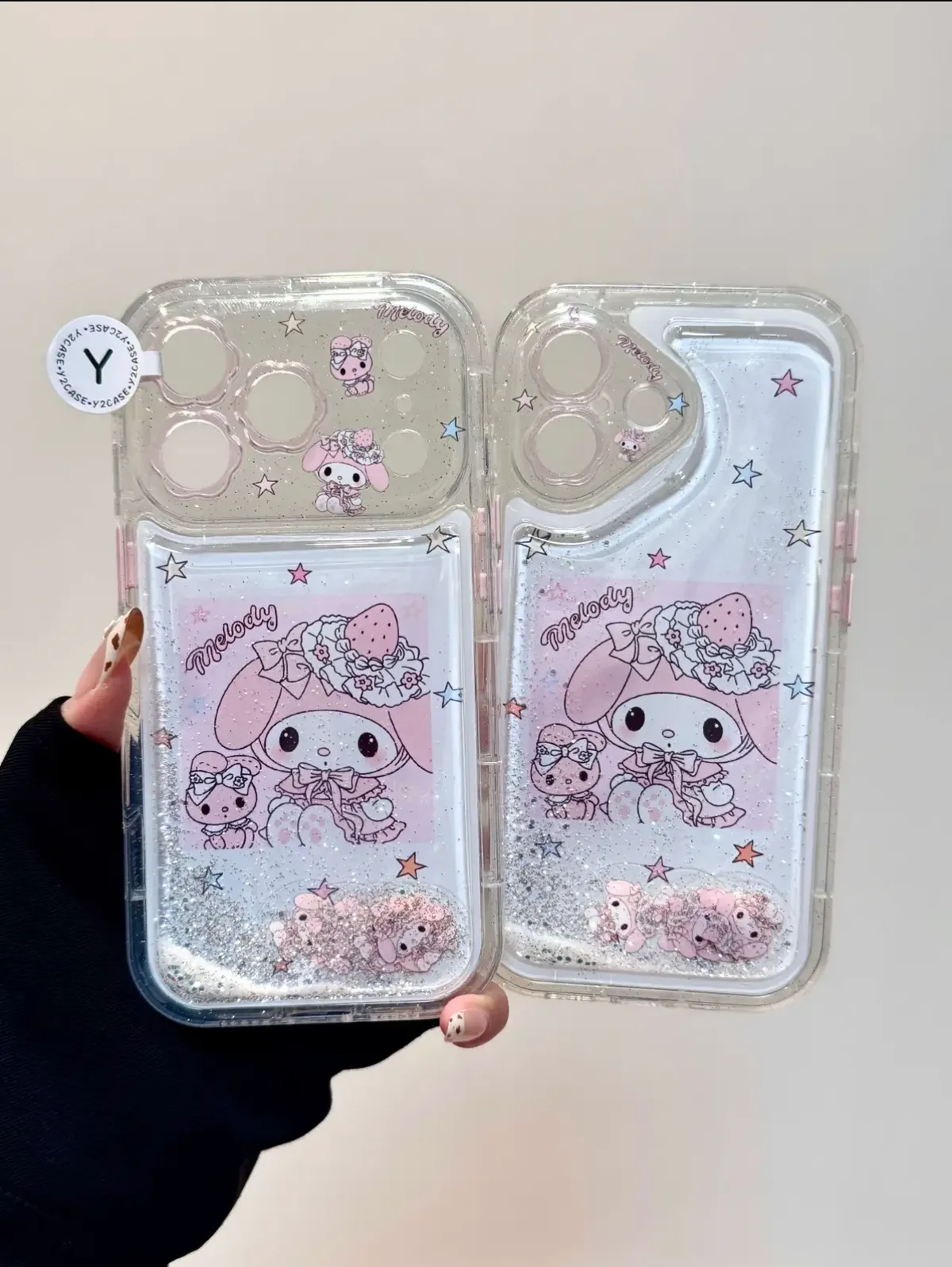 Sanrio My Melody Glitter Clear iPhone 17 16 15 14 13 Pro Max Phone Case
