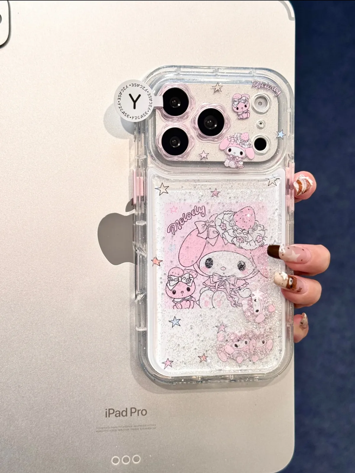 Sanrio My Melody Glitter Clear iPhone 17 16 15 14 13 Pro Max Phone Case