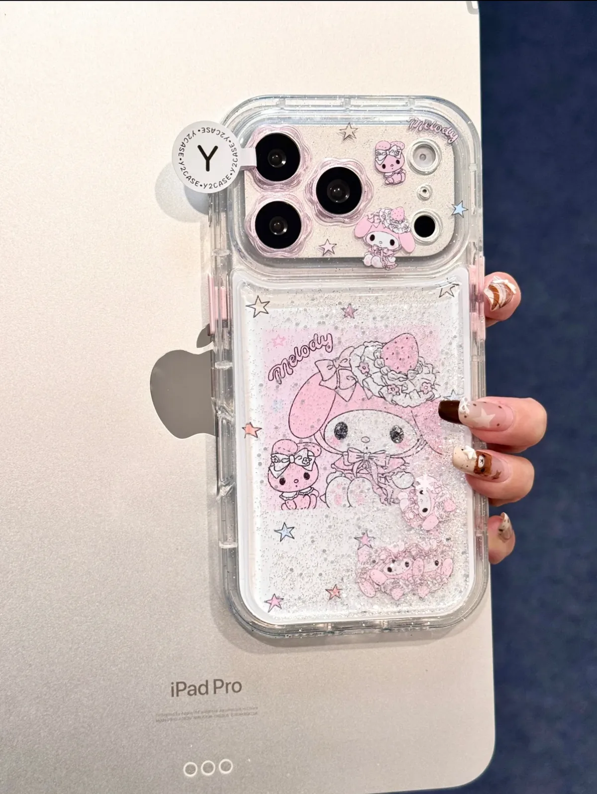 Sanrio My Melody Glitter Clear iPhone 17 16 15 14 13 Pro Max Phone Case