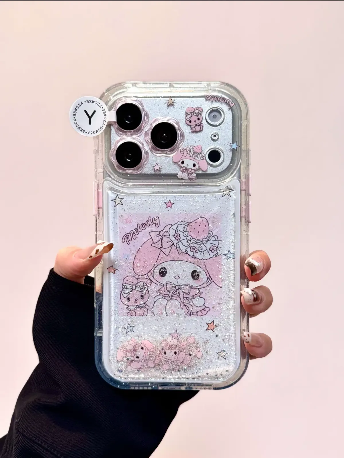 Sanrio My Melody Glitter Clear iPhone 17 16 15 14 13 Pro Max Phone Case