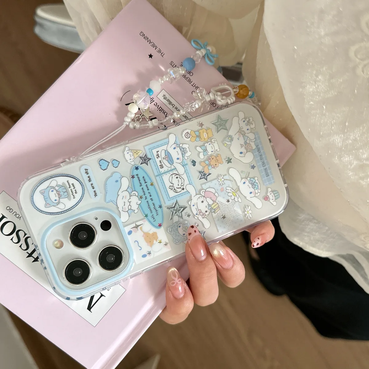 Cinnamoroll Kawaii Sticker Case for iPhone 17 16 15 Pro Max