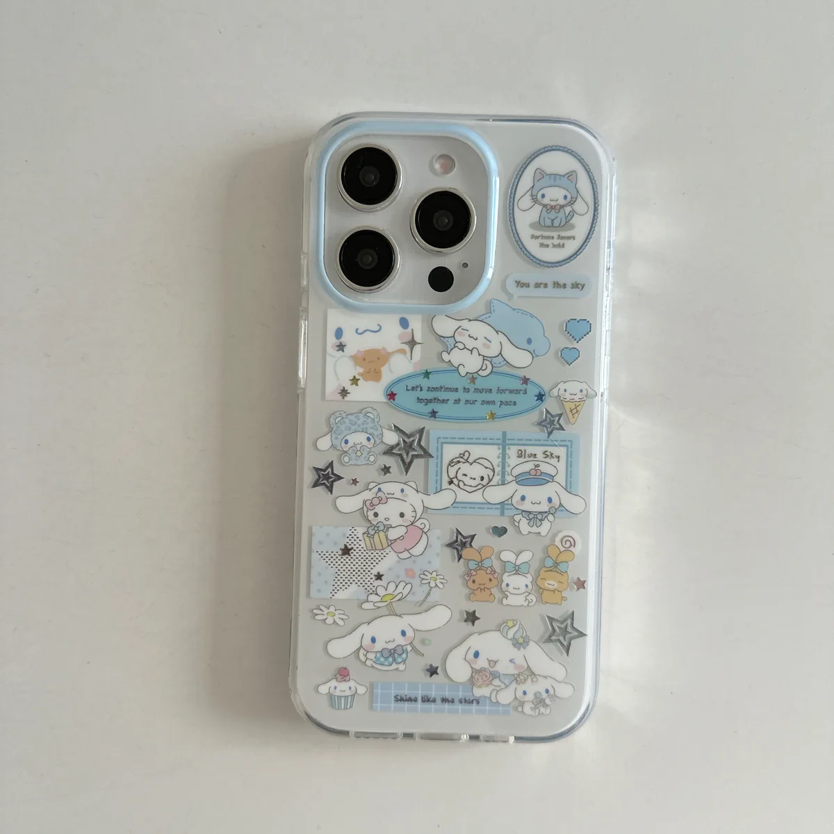 Cinnamoroll Kawaii Sticker Case for iPhone 17 16 15 Pro Max
