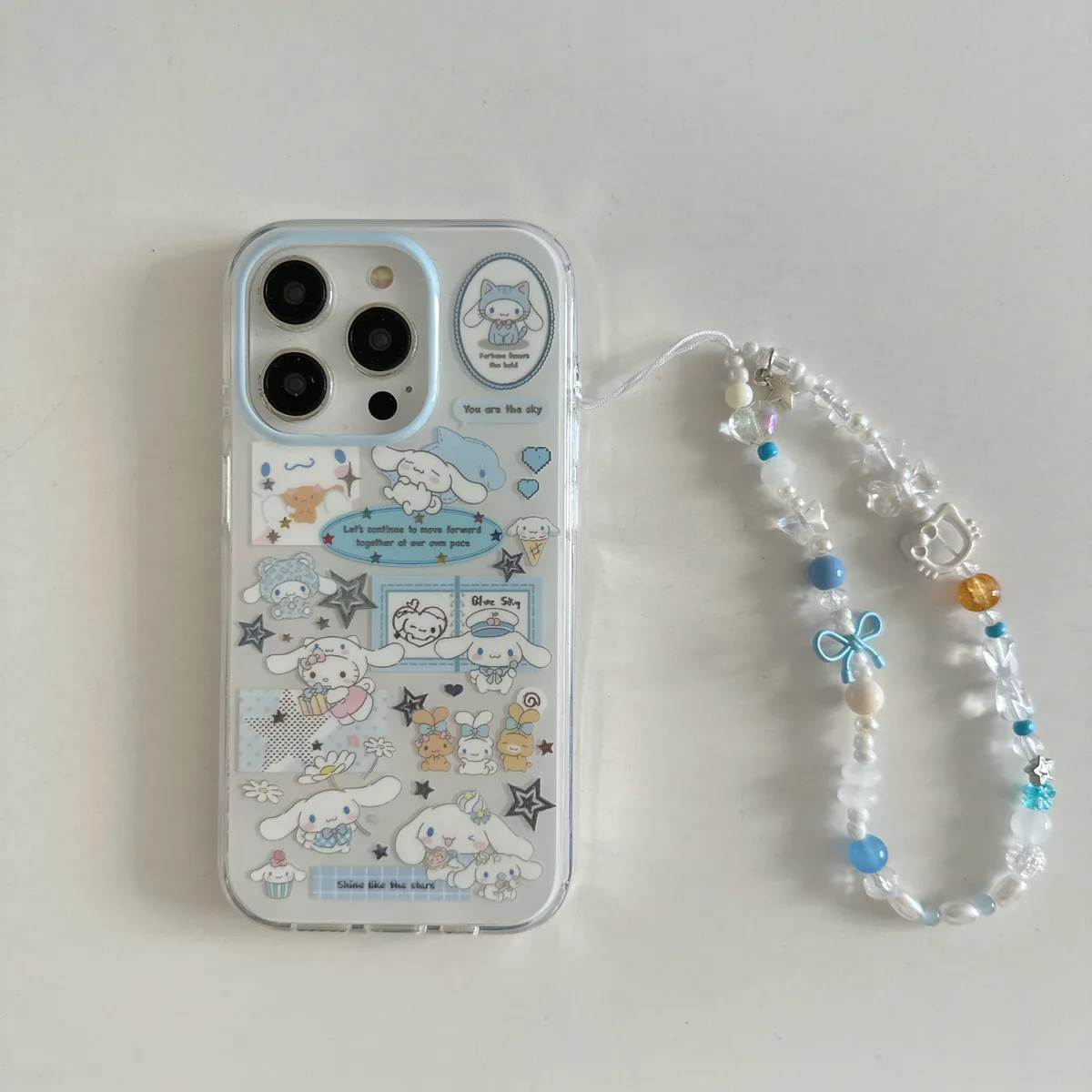 Cinnamoroll Kawaii Sticker Case for iPhone 17 16 15 Pro Max