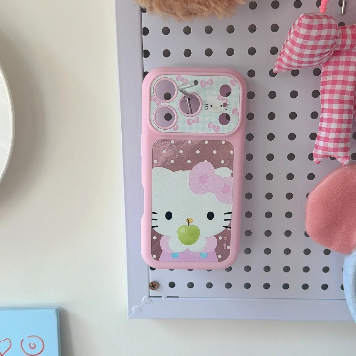 Hello Kitty Pink Bow Phone Case with Beaded Strap for iPhone 17 16 15 Pro Max