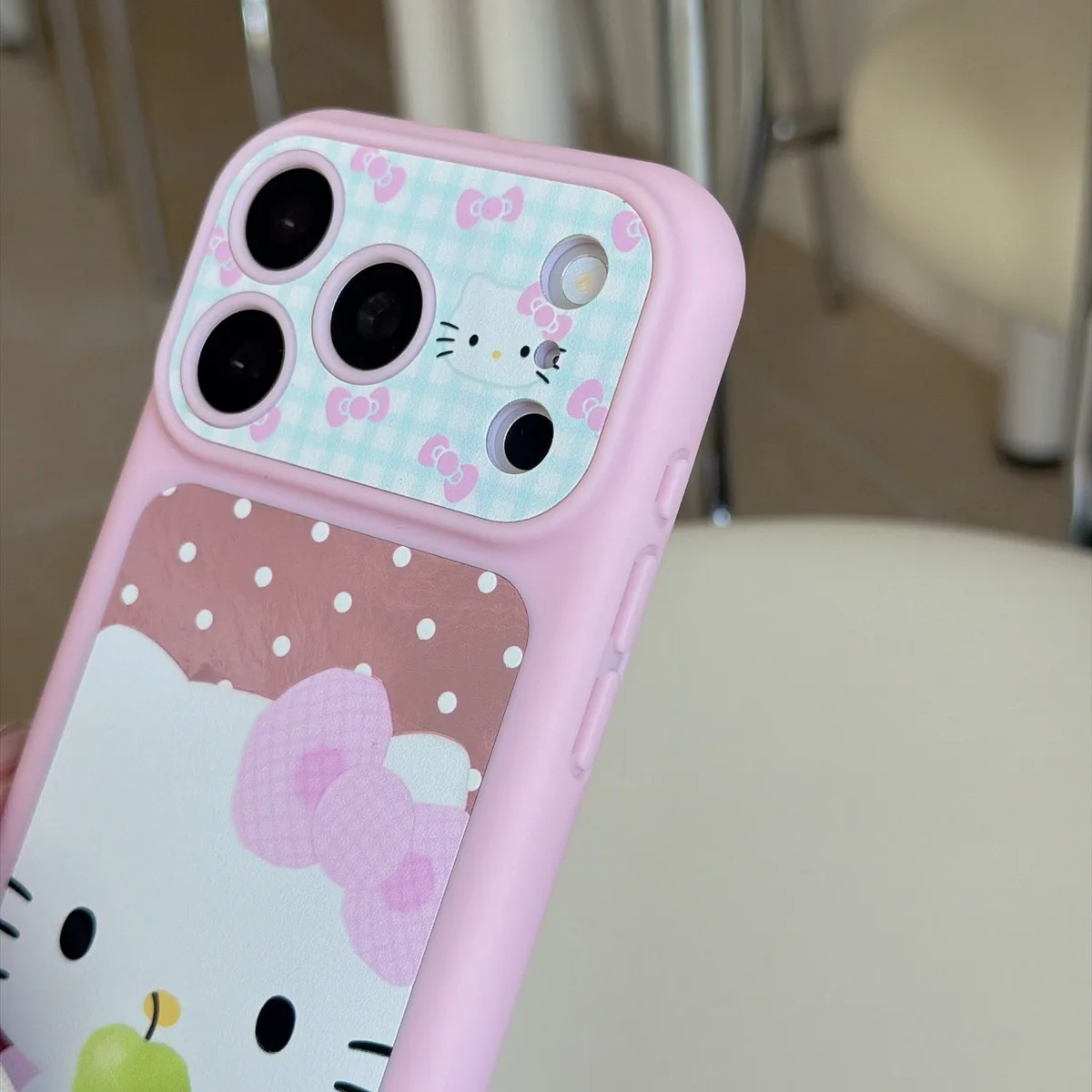 Hello Kitty Pink Bow Phone Case with Beaded Strap for iPhone 17 16 15 Pro Max